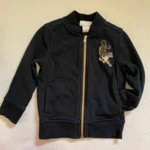 H&M Tiger Detail Bomber Jacket Black Size 2